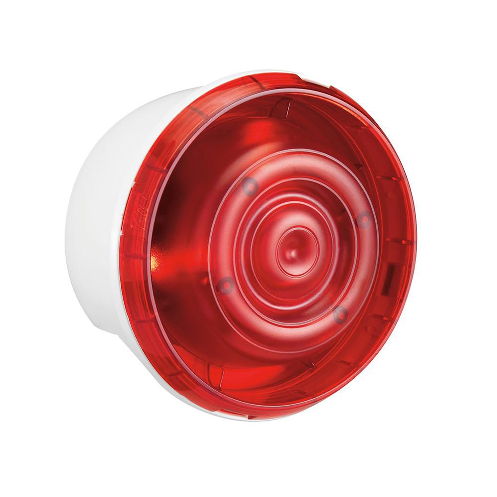 Dispositif Sonore d'Alarme Feu DSAF 90dB à 2m avec avertisseur lumineux rouge - Classe B - IP42 IK07 - pose saillie Réf : UR957240