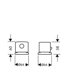 AXOR Uno Batterie bain/douche thermostatique 2 trous pour montage sur bord de baignoire ou plage de carrelage, Noir chromé brossé