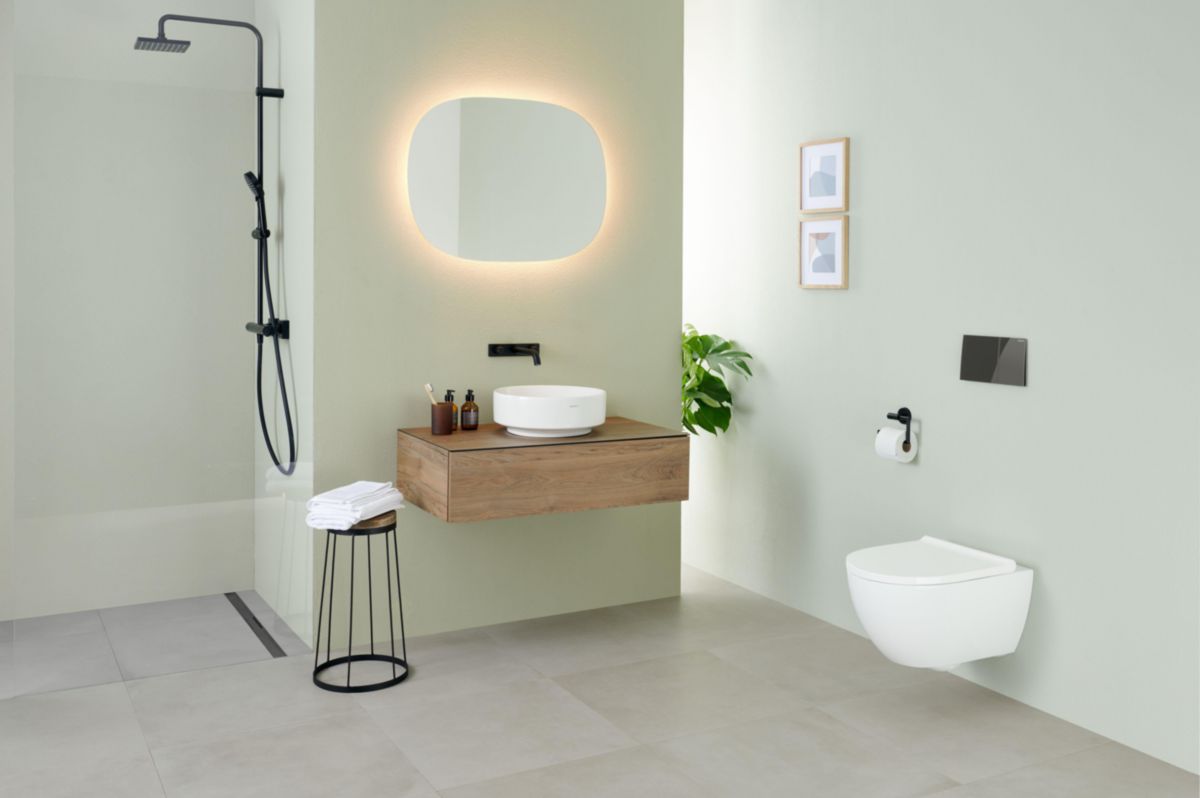 Miroir LED Geberit Option Oval, avec éclairage indirect, 60x80cm