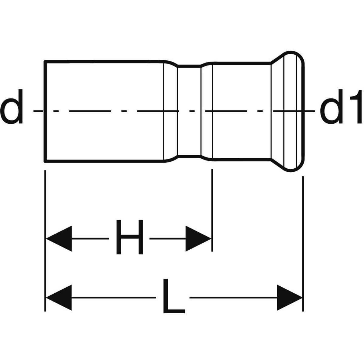 Réduction avec extrémité à emboîter D22-18mm, cuivre Réf 62306