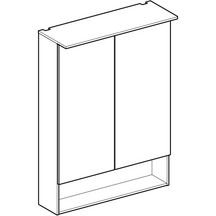 Armoire de toilette Acanto avec éclairage - 2 portes - 60 x 83 x 21,5 cm - corps : mélamine structurée bois / chêne mystique - portes : miroir extérieur Réf. 500.644.00.2