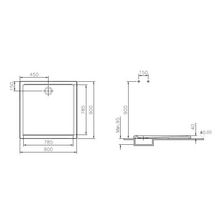 Receveur CASCADE ultra plat antidérapant 90 x 90 cm en céramique blanc