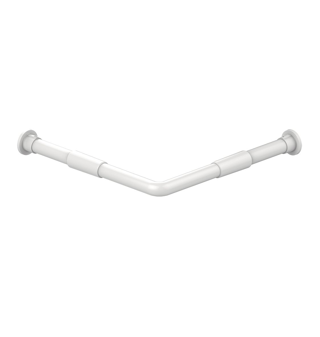 Tringle d'angle pour rideau de douche, extensible de 80 à 140 cm, aluminium blanc réf. 60616