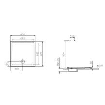 Receveur CASCADE ultra plat antidérapant 80 x 80 cm en céramique blanc