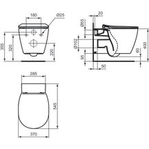 Pack WC KHEOPS cuvette suspendue chasse cyclonique avec abattant frein de chute Réf. P024601