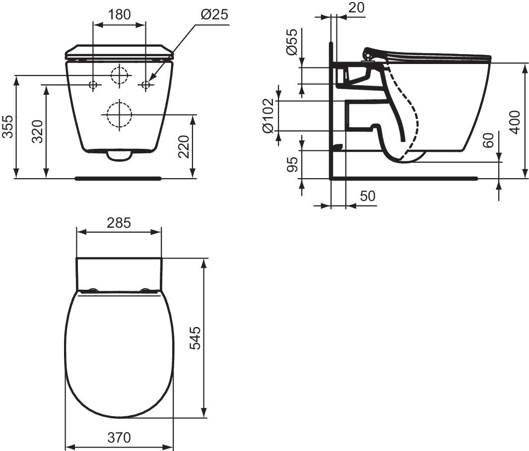 Pack WC KHEOPS cuvette suspendue chasse cyclonique avec abattant frein de chute Réf. P024601