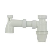 Sortie de lavabo coudée réglable avec siphon et anti-vide diamètre 40mm blanc 1C341YB