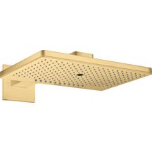 AXOR ShowerSolutions Douche de tête 460 / 300 3jet avec bras de douche 450 mm et rosace carrée, Aspect doré brossé