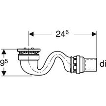 Siphon pour receveur SESTRA hauteur 50 sortie PVC diamètre 40 Réf. 550.008.00.1