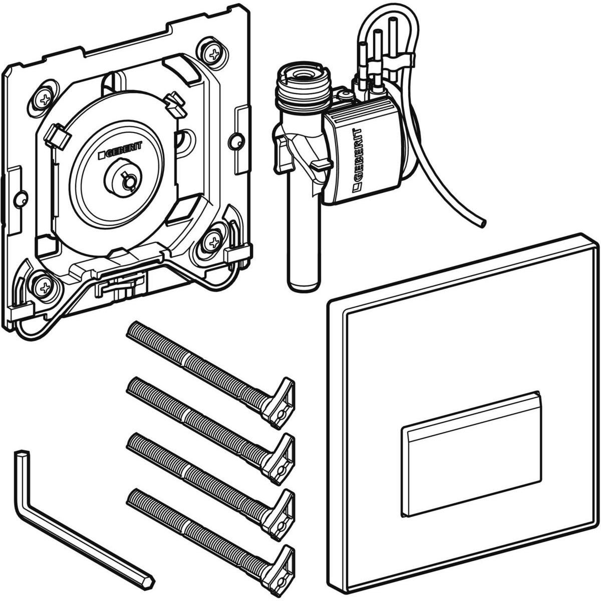 Déclenchement HyTouch Sigma50 pneumatique encastré pour urinoir, décor personnalisable réf. 116016001