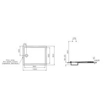 Receveur CASCADE ultra plat antidérapant 100 x 80 cm en céramique blanc