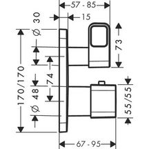 AXOR Urquiola Thermostatique encastré avec robinet d'arrêt, Bronze brossé