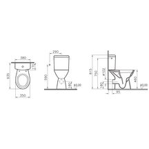 Pack WC caréné sortie horizontale complet surélevé PMR 3/6 litres Réf. 9836B003-7204