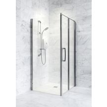 Paroi de douche Larenco porte pivotante pliante en niche 800 mm H 1900 mm Réf. 26787