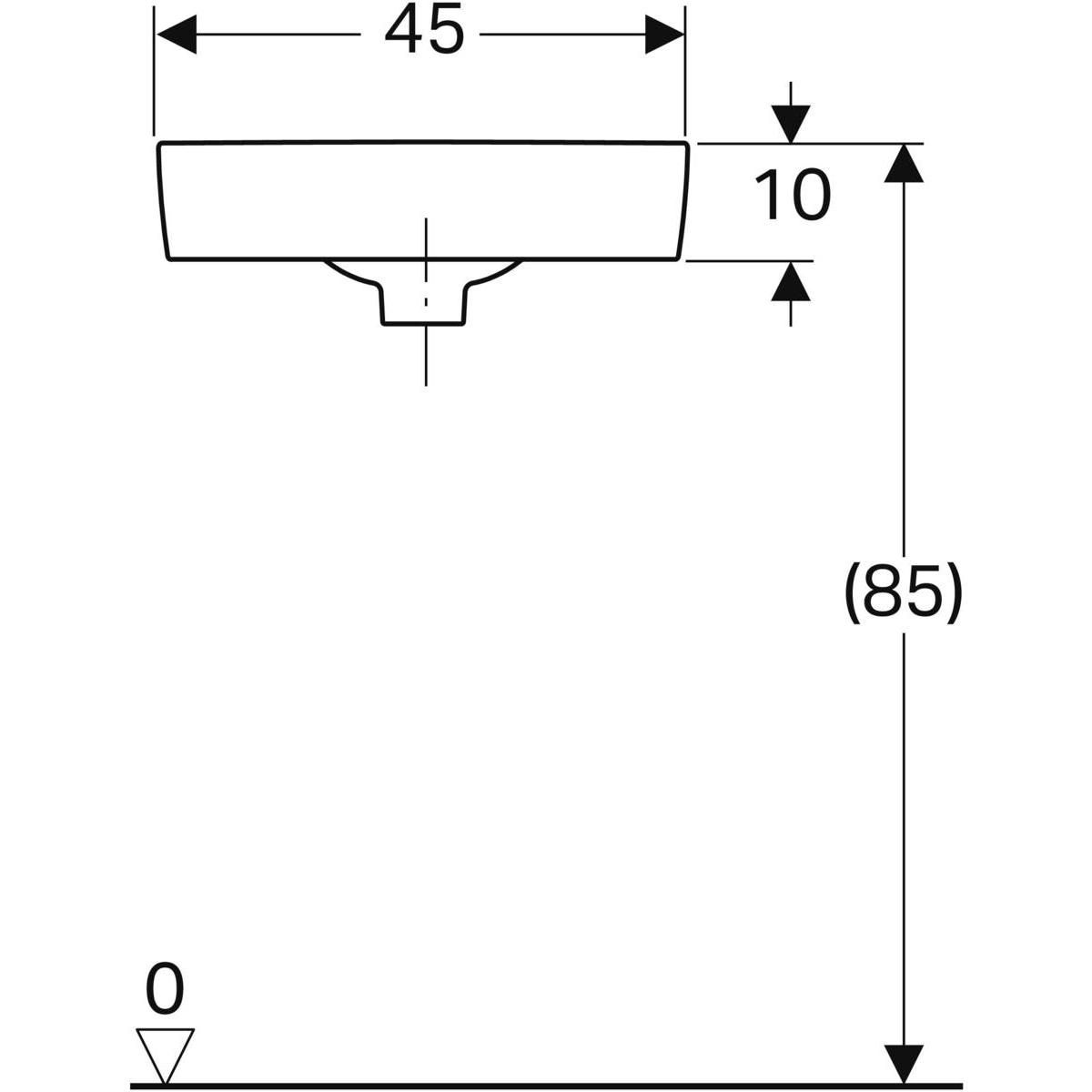 Lave-mains d'angle Renova Compact - 45 x 39,5 cm - trou de robinetterie au centre - sans trop-plein - blanc Réf. 500.902.00.1