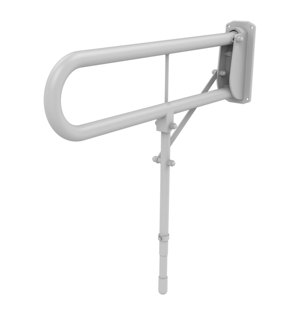 Barre relevable avec béquille, D 32 mm, L 850 mm, inox 304 finition époxy blanc réf. 60799