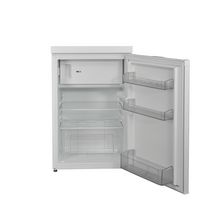 Réfrigérateur 55 cm 4* Classe E, 121L, compartiment congélateur 17L, dégivrage automatique, porte réversible, puissance : 101 Watts, tension 230V/50Hz, niveau sonore 40 dBA