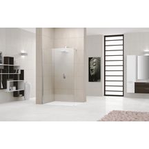 Paroi de douche GIADA H, 88 cm extensible jusqu'à 90 cm, fixe, réversible, en verre transparent et profilé chromé Réf. GIADAH90-1K