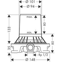 Corps d'encastrement Axor STARCK pour set de finition mitigeur bain-douche 15 x 21, chromé réf. 10452180