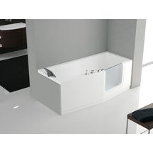 BAIGNOIRE À PORTE IRIS 160X70 CM VERSION DROITE AVEC CHASSIS+ROBINETERIE BLANC 1 TABLIER FINITION CHROME Réf :  IRI216070FD-A1K