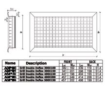 Grille double DEFLEX 400X150 Réf AGIP102