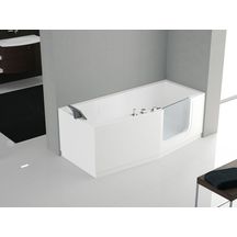 BAIGNOIRE À PORTE IRIS 160X70 CM VERSION DROITE AVEC CHASSIS+ROBINETERIE BLANC 2 TABLIERS FINITION CHROME Réf :  IRI216070FD-A2K