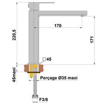 Mitigeur lavabo PLAZA 170 Réf. 84CR170