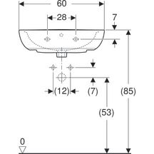 Lavabo Bastia pour équerres de montage largeur 60cm profondeur 45,5cm blanc Réf. 501.606.00.1