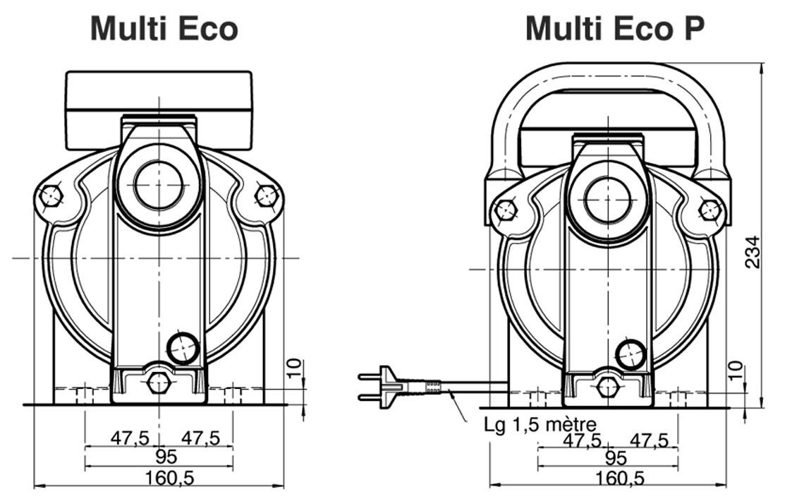 Pompe multicellulaire MUTLI ECO 35E horizontale auto-amorçante monophasée réf 40982841