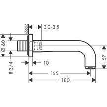 AXOR Citterio Bec de baignoire M 3/4", Laiton brossé