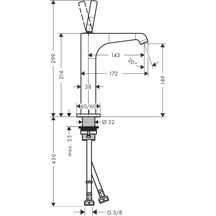 AXOR Citterio E Mitigeur de lavabo 190 surélevé pour vasque libre, bonde à écoulement libre, Aspect doré poli