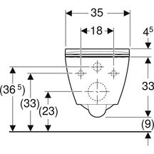 Pack WC suspendu Geberit Smyle Square, compact, caréné, Rimfree, avec abattant