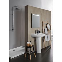 Miroir LED Geberit Option Basic Square, éclairage en haut, largeur 50cm,hauteur 70cm, aluminium anodisé