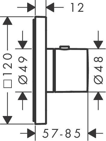 AXOR Citterio E Thermostatique encastré 120 / 120, Aspect doré poli