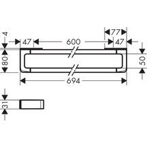 AXOR Universal Softsquare Rail / Barre porte-serviettes 600 mm, Aspect doré poli