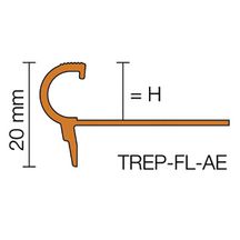 Profilé pour nez de marche Schlüter-TREP-FL-AE aluminium naturel anodisé H. 11 mm x L. 2,5 m