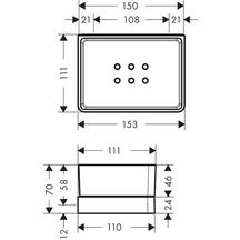 AXOR Universal Softsquare Tablette 150 / 70 pour douche, Aspect acier inoxydable