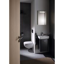 Miroir LED Geberit Option Basic Square, éclairage en haut, largeur 40cm,hauteur 70cm, aluminium anodisé