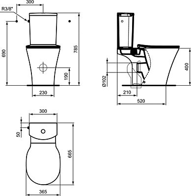 Pack wc sh arc CONNECT AIR abattant frein de chute blanc Réf. E142401