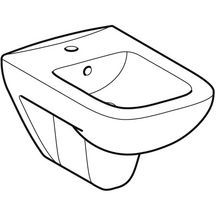 Bidet suspendu Renova Plan - 54 cm - trop-plein visible - blanc Réf. 232150000