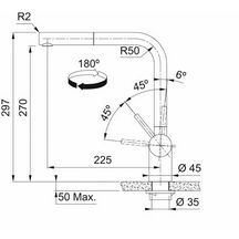 Mitigeur évier ATLAS NEO , Douchette mono-jet , Levier bas 0°/90° , Tout Inox , Rotation Bec en L 180° PVD Anthracite réf.911214