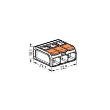 Bornes Série 221 - 3 conducteurs - 6 mm² - levier souple et rigide - contient 30 bornes Réf. 221-613