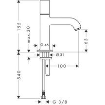 Robinet de lave-mains Axor STARCK sans garniture de vidage, chromé réf. 38130000