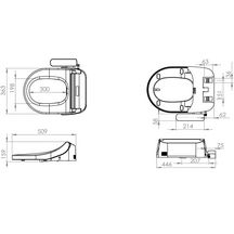 Abattant WC lavant dit japonais SANISEAT frein de chute declipsable alimentation électrique télecommande incluse Réf. saniseat-001