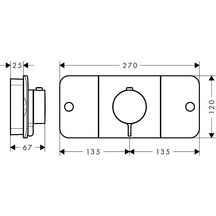 AXOR One Module thermostatique encastré avec 2 fonctions, Rouge doré poli