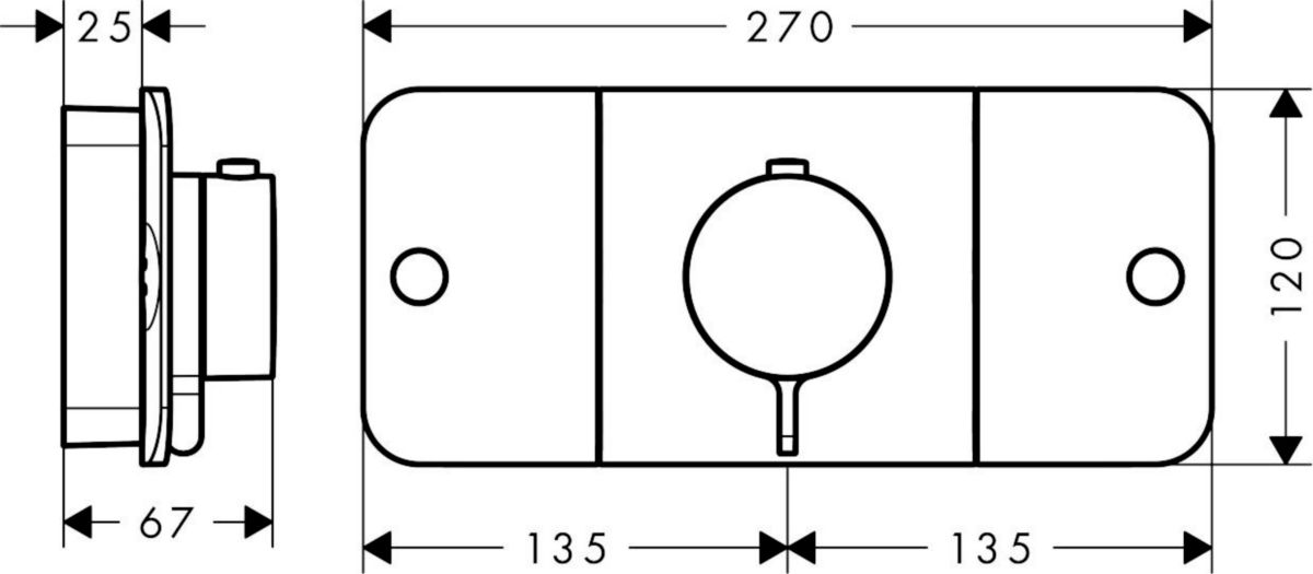 AXOR One Module thermostatique encastré avec 2 fonctions, Rouge doré poli