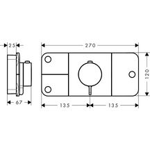 AXOR One Module thermostatique encastré avec 3 fonctions, Aspect acier inoxydable