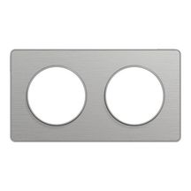 Odace touch, plaque aluminium brossé liseré alu 2 post. horiz./vert. 71 mm réf. S530804J