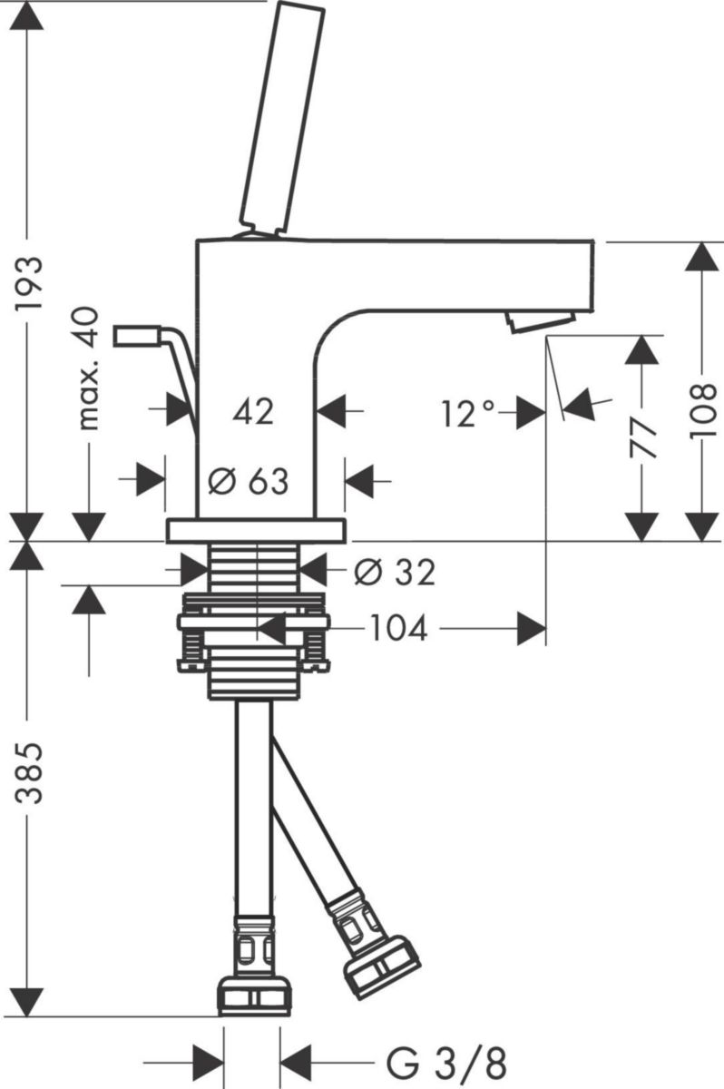 Mitigeur de lave-mains Axor CITTERIO, chromé réf. 39015000