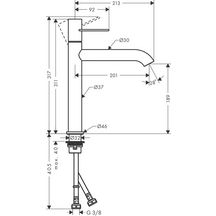 AXOR Uno Mitigeur de lavabo 190, poignée étrier, bonde à écoulement libre, Nickel brossé